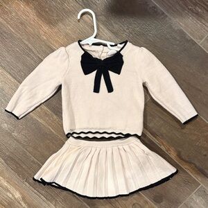 Baby Gap Pink and Black Bow 2-Piece Skirt Set